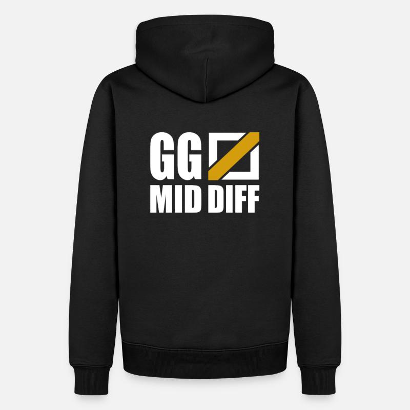 GG Mid Diff Gamer Gaming - Männer Premium Bio Hoodie - Schwarz
