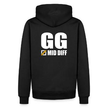 GG Mid Diff Gamer Gaming - Männer Premium Bio Hoodie - Schwarz - Hinten - Nico (187cm)