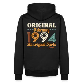 30. Geburtstag Original Februar Jahrgang 1994 - Männer Premium Bio Hoodie - Schwarz - Hinten - Nico (187cm)