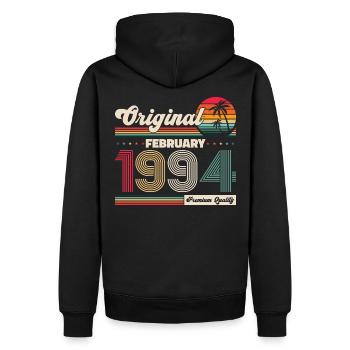 30. Geburtstag Original Februar Jahrgang 1994 - Männer Premium Bio Hoodie - Schwarz - Hinten - Nico (187cm)