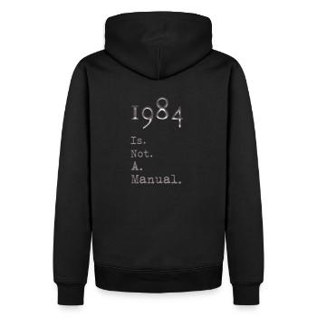 1984 ist. Hinweis. A. Handbuch. - Männer Premium Bio Hoodie - Schwarz - Hinten - Nico (187cm)
