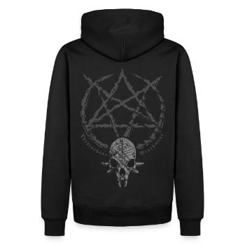 Occult - Octopus - Pentagram - Men’s Premium Organic Hoodie - black - Back - Nico (187cm)