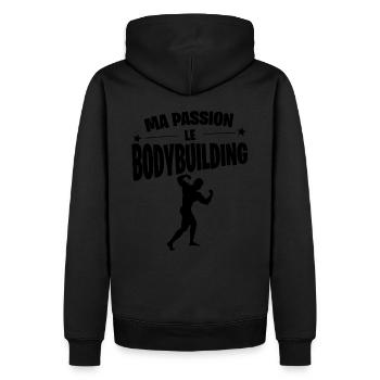 Ma passion la BODYBUILDING idée cadeau musculation - Sweat à capuche Premium bio Homme - noir - Dos - Nico (187cm)