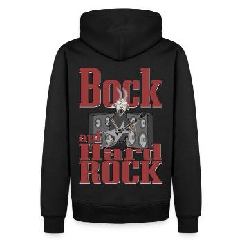 Bock auf Hardrock - Männer Premium Bio Hoodie - Schwarz - Hinten - Nico (187cm)