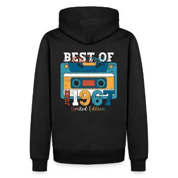 56 Birthday Man Cassette June Year 1967 - Men’s Premium Organic Hoodie - black - Back - Nico (187cm)