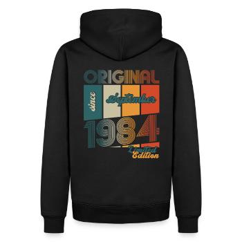 39ème Anniversaire Original Septembre Millésime 1984 - Sweat à capuche Premium bio Homme - noir - Dos - Nico (187cm)