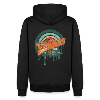 34ème Anniversaire Millésime Octobre Millésime 1989 - Sweat à capuche Premium bio Homme - noir - Dos - Nico (187cm)