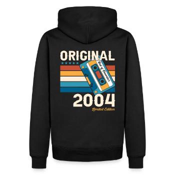 19e anniversaire Cassette Décembre Millésime 2004 - Sweat à capuche Premium bio Homme - noir - Dos - Nico (187cm)