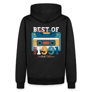 Mai 1991 Millésime 1991 Anniversaire 1991 Légende 91 - Sweat à capuche Premium bio Homme - noir - Dos - Nico (187cm)