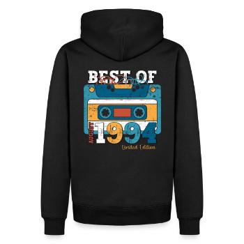 Cassette 1994 30e anniversaire Original août 1994. - Sweat à capuche Premium bio Homme - noir - Dos - Nico (187cm)