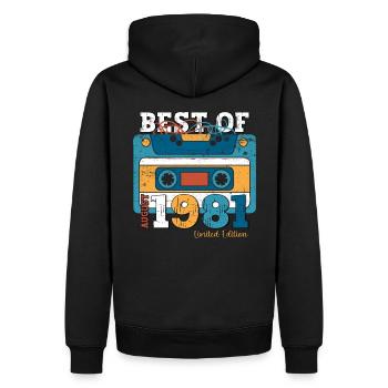 43rd Birthday Original August 1981 Born 1981 - Men’s Premium Organic Hoodie - black - Back - Nico (187cm)