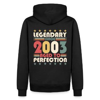 Vintage 2003 19th Birthday Legendary Gift Fun - Men’s Premium Organic Hoodie - black - Back - Nico (187cm)