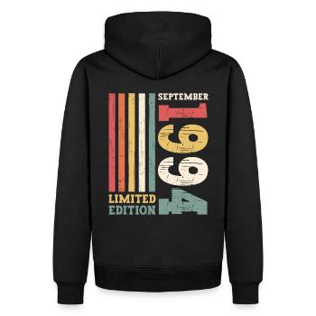 Édition limitée Septembre 1994 28e anniversaire - Sweat à capuche Premium bio Homme - noir - Dos - Nico (187cm)