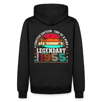 Legendary September 1955 67th birthday gift - Men’s Premium Organic Hoodie - black - Back - Nico (187cm)