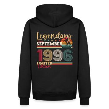 Legendary September 1996 26th birthday gift - Men’s Premium Organic Hoodie - black - Back - Nico (187cm)