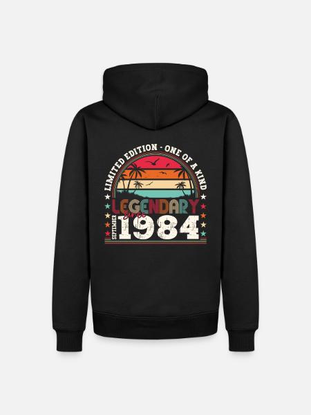 Legendär September 1984 38. Geburtstag Geschenk - Ekologisk premiumluvtröja herr - svart
