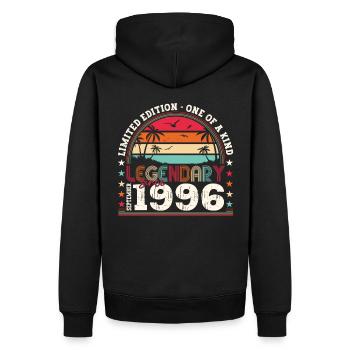 Legendary September 1996 26th birthday gift - Men’s Premium Organic Hoodie - black - Back - Nico (187cm)