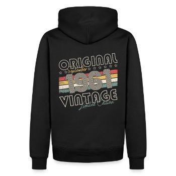 Septembre Né 1961 61ème anniversaire Cadeau - Sweat à capuche Premium bio Homme - noir - Dos - Nico (187cm)