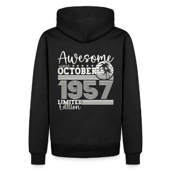 Großartig Oktober 1957 65. Geburtstag Geschenk - Männer Premium Bio Hoodie - Schwarz - Hinten - Nico (187cm)