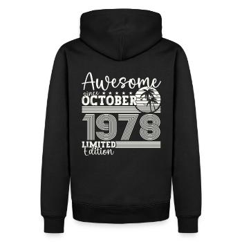 Großartig Oktober 1978 44. Geburtstag Geschenk - Männer Premium Bio Hoodie - Schwarz - Hinten - Nico (187cm)