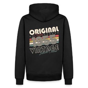 Original October 1955 67th Birthday Gift Cool - Men’s Premium Organic Hoodie - black - Back - Nico (187cm)