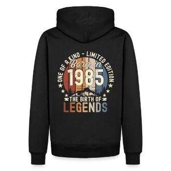 Legendär seit 1985 37. Geburtstag Geschenk Awesome - Männer Premium Bio Hoodie - Schwarz - Hinten - Nico (187cm)