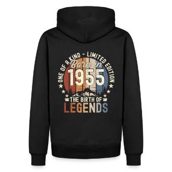 Légendaire depuis 1955 67ème cadeau d’anniversaire Génial - Sweat à capuche Premium bio Homme - noir - Dos - Nico (187cm)