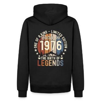 Légendaire depuis 1976 46ème cadeau d’anniversaire Génial - Sweat à capuche Premium bio Homme - noir - Dos - Nico (187cm)