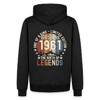 Légendaire depuis 1961 61ème cadeau d’anniversaire Génial - Sweat à capuche Premium bio Homme - noir - Dos - Nico (187cm)