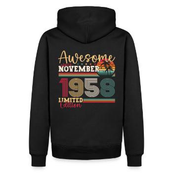 Original novembre 1958 64e anniversaire cadeau - Sweat à capuche Premium bio Homme - noir - Dos - Nico (187cm)