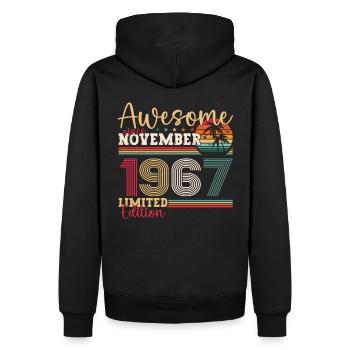 Original November 1967 55th birthday gift - Men’s Premium Organic Hoodie - black - Back - Nico (187cm)