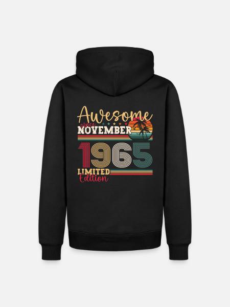 Original November 1965 57. Geburtstag Geschenk - Männer Premium Bio Hoodie - Schwarz