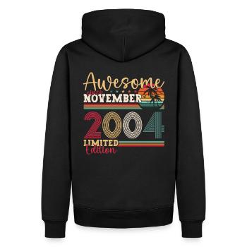 Original November 2004 18th birthday gift - Men’s Premium Organic Hoodie - black - Back - Nico (187cm)