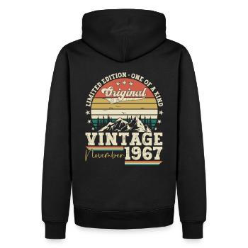 Original November 1967 55th birthday gift - Men’s Premium Organic Hoodie - black - Back - Nico (187cm)