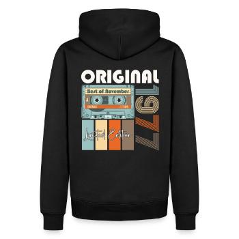 Novembre né en 1977 45e cadeau d'anniversaire - Sweat à capuche Premium bio Homme - noir - Dos - Nico (187cm)