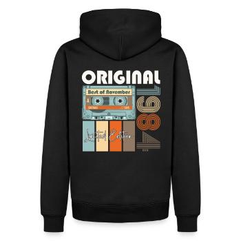 November Jahrgang 1984 38. Geburtstag Geschenk - Männer Premium Bio Hoodie - Schwarz - Hinten - Nico (187cm)
