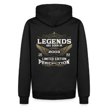 Legend November 2003 19th Birthday Gift Fun - Men’s Premium Organic Hoodie - black - Back - Nico (187cm)