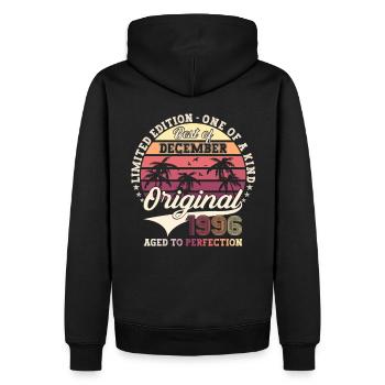 Original December 1996 26th Birthday Gift - Men’s Premium Organic Hoodie - black - Back - Nico (187cm)