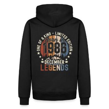 Original Décembre 1986 Cadeau du 36e anniversaire - Sweat à capuche Premium bio Homme - noir - Dos - Nico (187cm)
