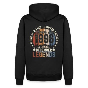 Original December 1996 26th Birthday Gift - Men’s Premium Organic Hoodie - black - Back - Nico (187cm)