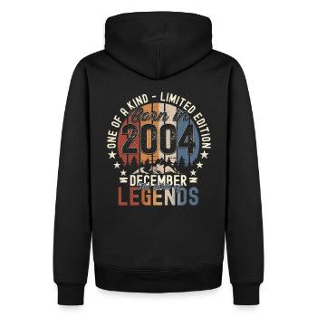 Original December 2004 18th Birthday Gift - Men’s Premium Organic Hoodie - black - Back - Nico (187cm)