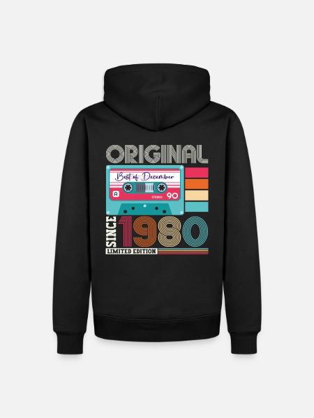 Dezember Jahrgang 1980 42. Geburtstag Geschenk - Männer Premium Bio Hoodie - Schwarz