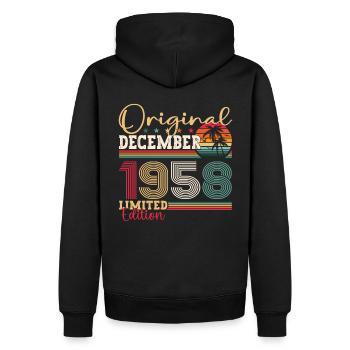 Original December 1958 64th Birthday Gift - Men’s Premium Organic Hoodie - black - Back - Nico (187cm)
