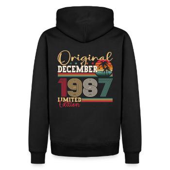 Original décembre 1987 35e cadeau d’anniversaire - Sweat à capuche Premium bio Homme - noir - Dos - Nico (187cm)