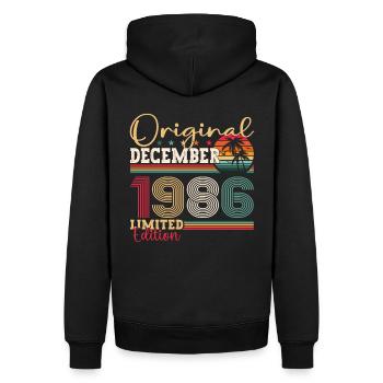 Original décembre 1986 36e cadeau d’anniversaire - Sweat à capuche Premium bio Homme - noir - Dos - Nico (187cm)