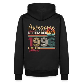 December Born 1996 26th birthday gift - Men’s Premium Organic Hoodie - black - Back - Nico (187cm)