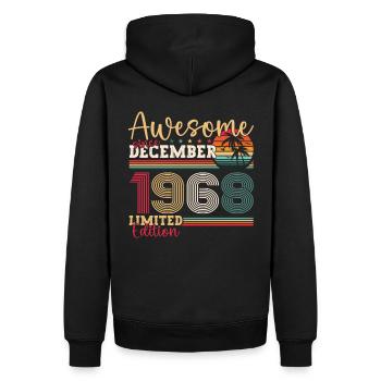 Original December 1968 54th Birthday Gift - Men’s Premium Organic Hoodie - black - Back - Nico (187cm)