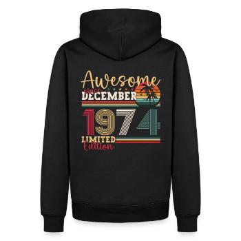 Décembre Né en 1974 Cadeau de 48e anniversaire - Sweat à capuche Premium bio Homme - noir - Dos - Nico (187cm)