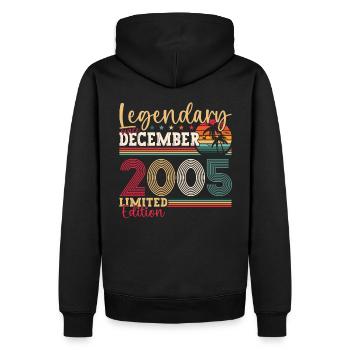 December Year 2005 17th birthday gift - Men’s Premium Organic Hoodie - black - Back - Nico (187cm)
