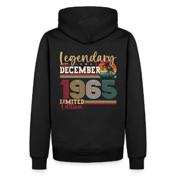 Né en décembre 1965 Cadeau de 57e anniversaire - Sweat à capuche Premium bio Homme - noir - Dos - Nico (187cm)